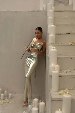 Light Gold Heart of Gold Maxi Dress