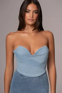 Light Wash Teyana Denim Bustier