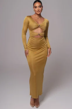 Lime Soiree Cutout Maxi Dress