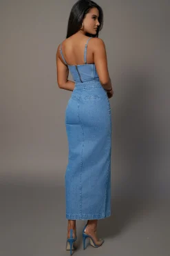 Medium Wash Adana Denim Skirt