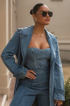 Medium Wash All You Need Denim Corset