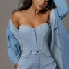 Medium Wash Denim Britney Corset