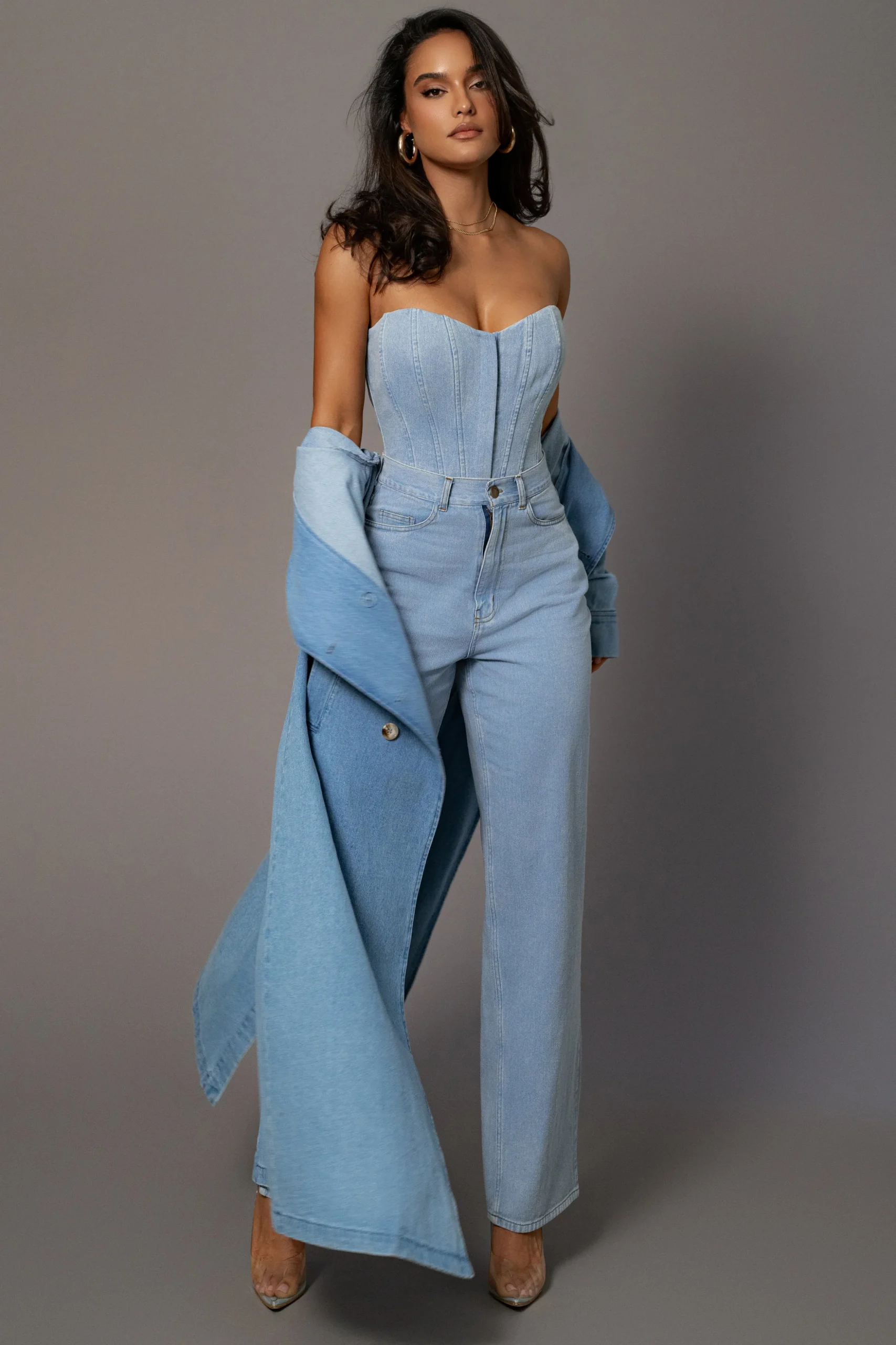 Medium Wash Denim Britney Corset