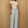 Medium Wash Denim Val Slouch Cargo Jeans
