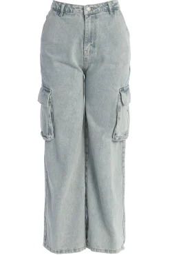 Medium Wash Denim Val Slouch Cargo Jeans