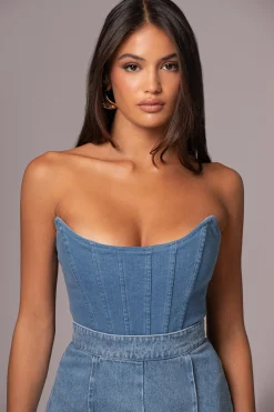 Medium Wash  Fenix Reversible Denim Corset