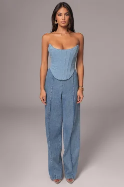 Medium Wash  Fenix Reversible Denim Corset