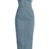 Medium Wash Mara Denim Bustier Dress