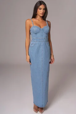 Medium Wash Mara Denim Bustier Dress