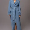 Medium Wash Savannah Belted Denim Coat