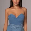 Medium Wash Teyana Denim Bustier