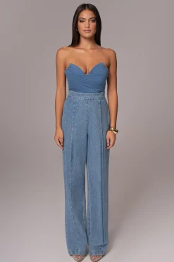 Medium Wash Teyana Denim Bustier