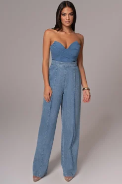 Medium Wash Teyana Denim Bustier