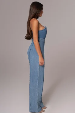Medium Wash Teyana Denim Bustier