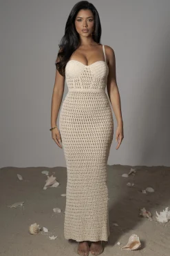 Milk Deep Sea Crochet Maxi Dress