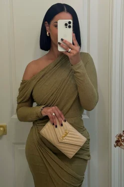 Moss Textured One Shoulder Bodysuit