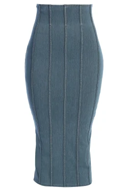 NAT  LIV x JLUXLABEL Denim Eliana Skirt Set