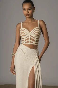 Natural Las Olas Linen Skirt