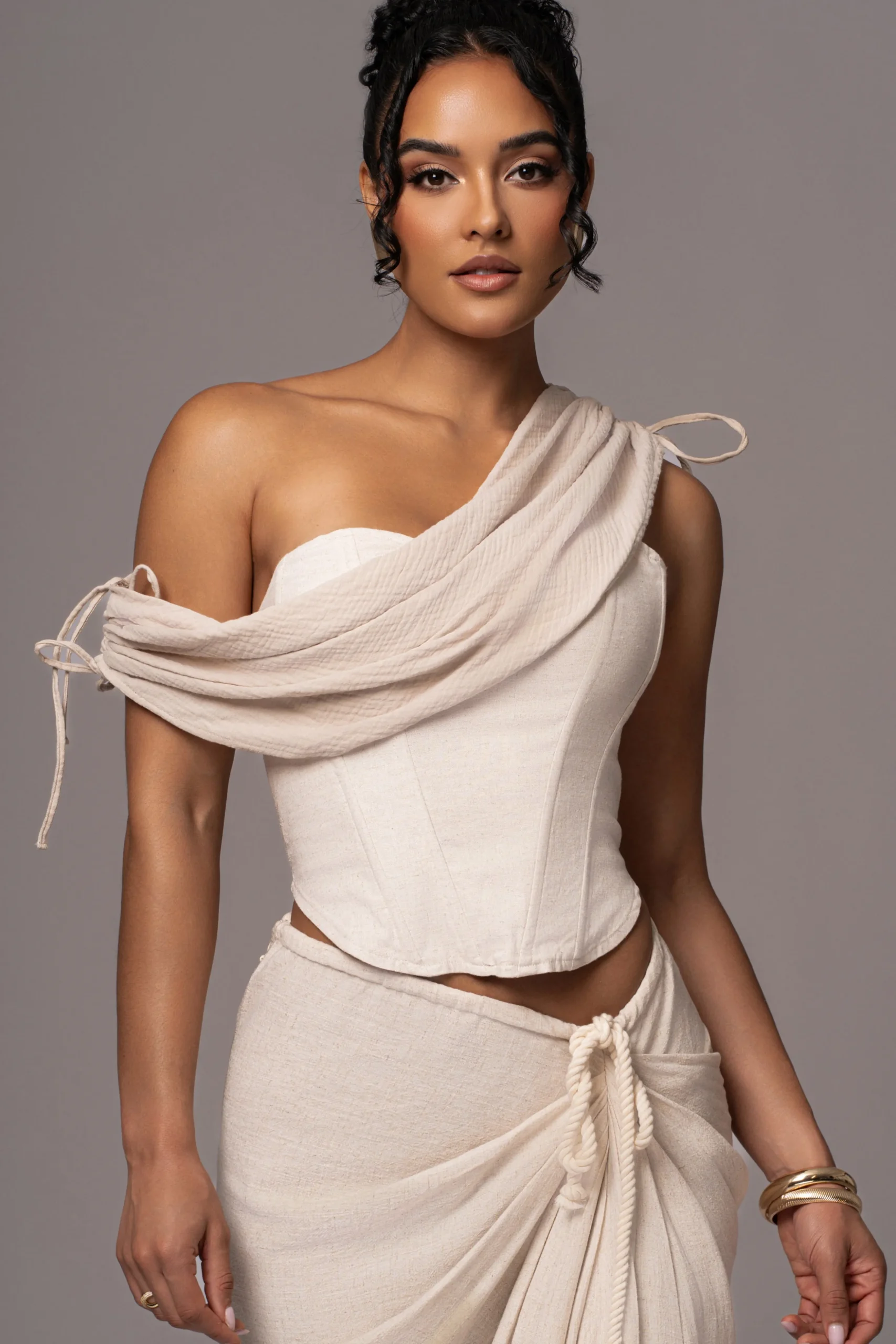 Natural New Obsession Draped Top