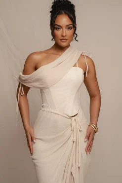 Natural New Obsession Draped Top