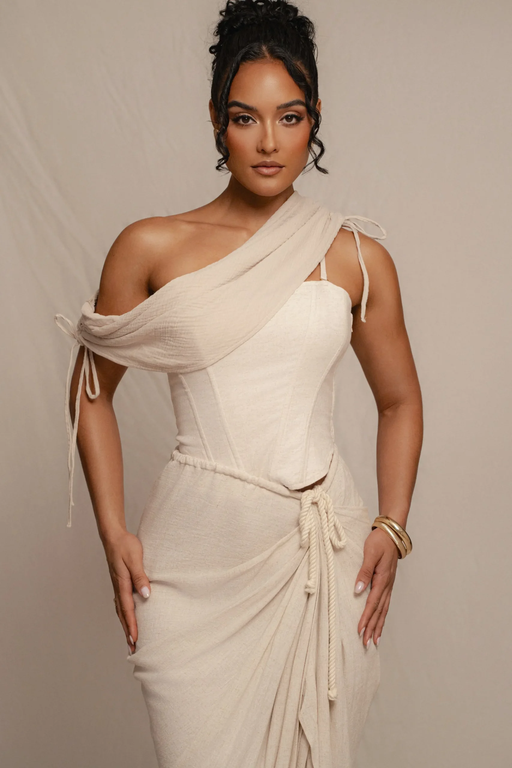 Natural New Obsession Draped Top