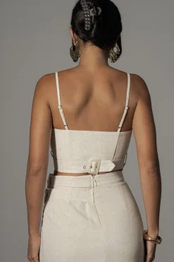 Natural Sunrise Linen Bustier