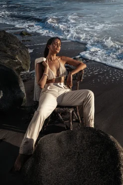 Natural Villa Views Linen Trousers