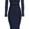 Navy  Debora Knit Midi Dress
