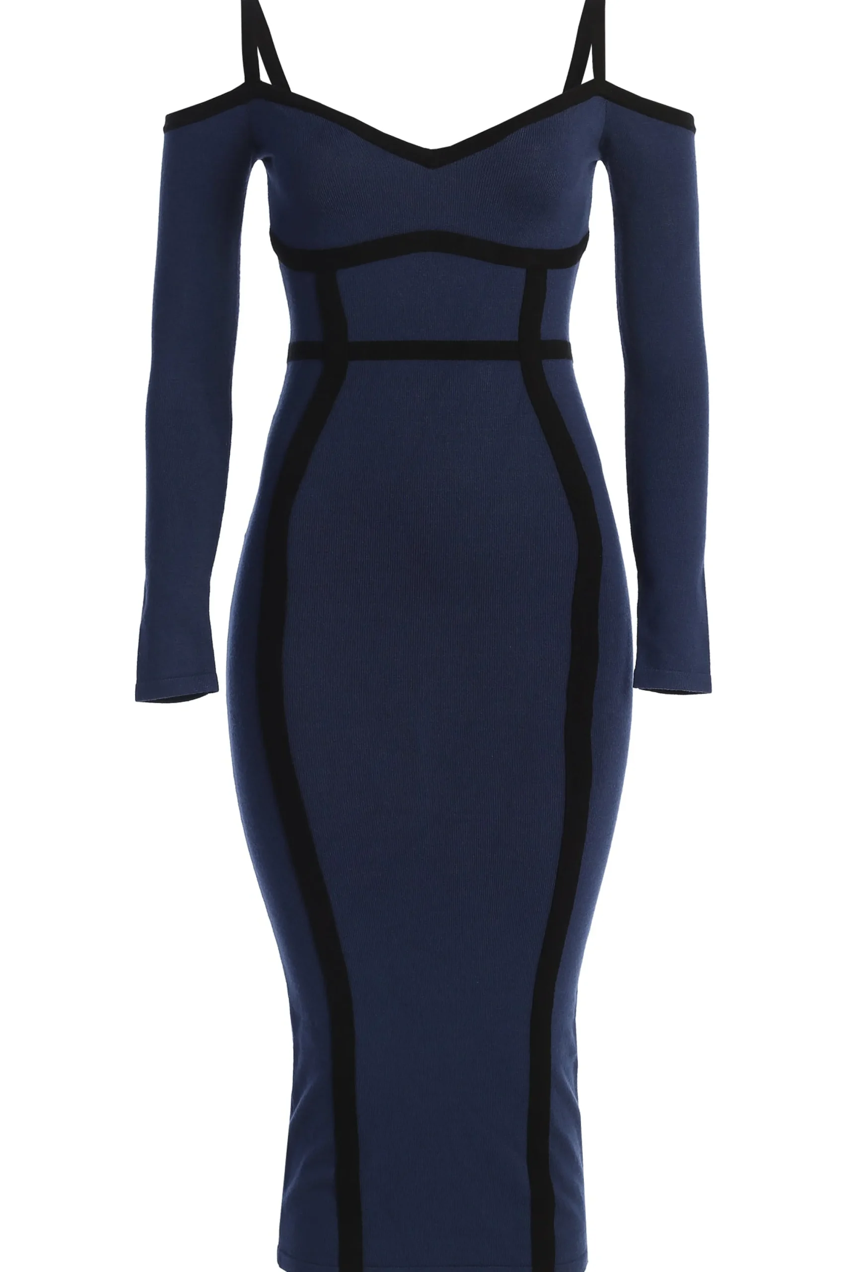 Navy Debora Knit Midi Dress