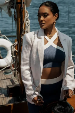 Navy Heartbreaker Two-Piece Skirt Set