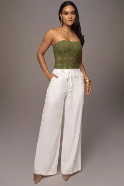 Off White Waverly Linen Trousers