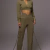 Olive Better Half Linen Utility Pants