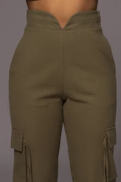 Olive Better Half Linen Utility Pants