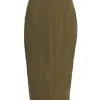 Olive Coastland Linen Skirt