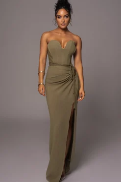 Olive Destination Linen Skirt Set