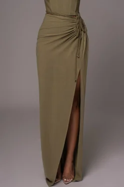 Olive Destination Linen Skirt Set