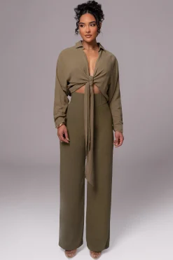 Olive Explorer Linen Pants