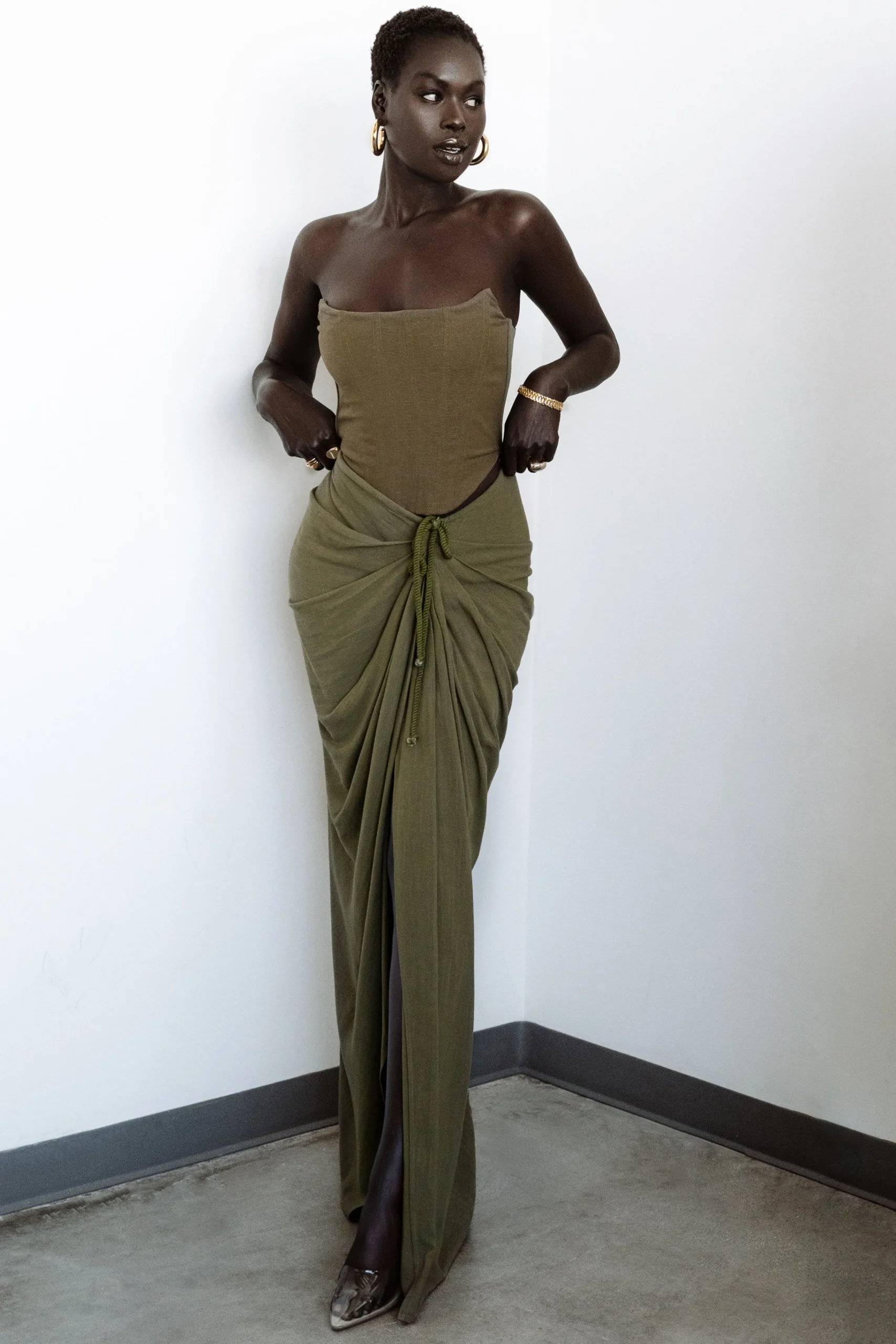 Olive Fenix Reversible Linen Corset
