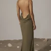 Olive Getaway Linen Maxi Dress