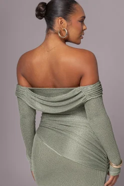 Olive Island Elegance Drape Dress