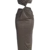 Olive Joce One Shoulder Maxi Dress