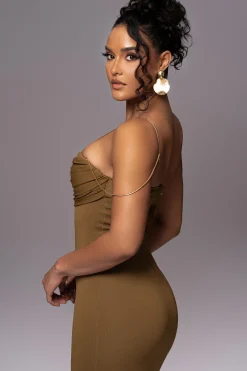 Olive La Lune Drape Midi Dress