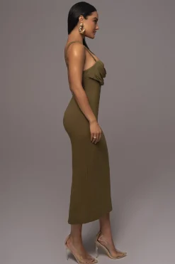 Olive Linen Visions Of You Dress
