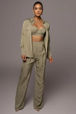 Olive Misty Button Up