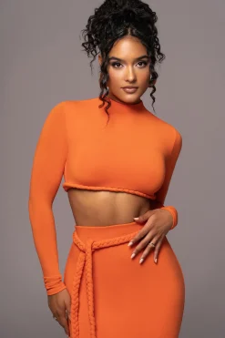 Orange City Love Two-Piece Skirt Set