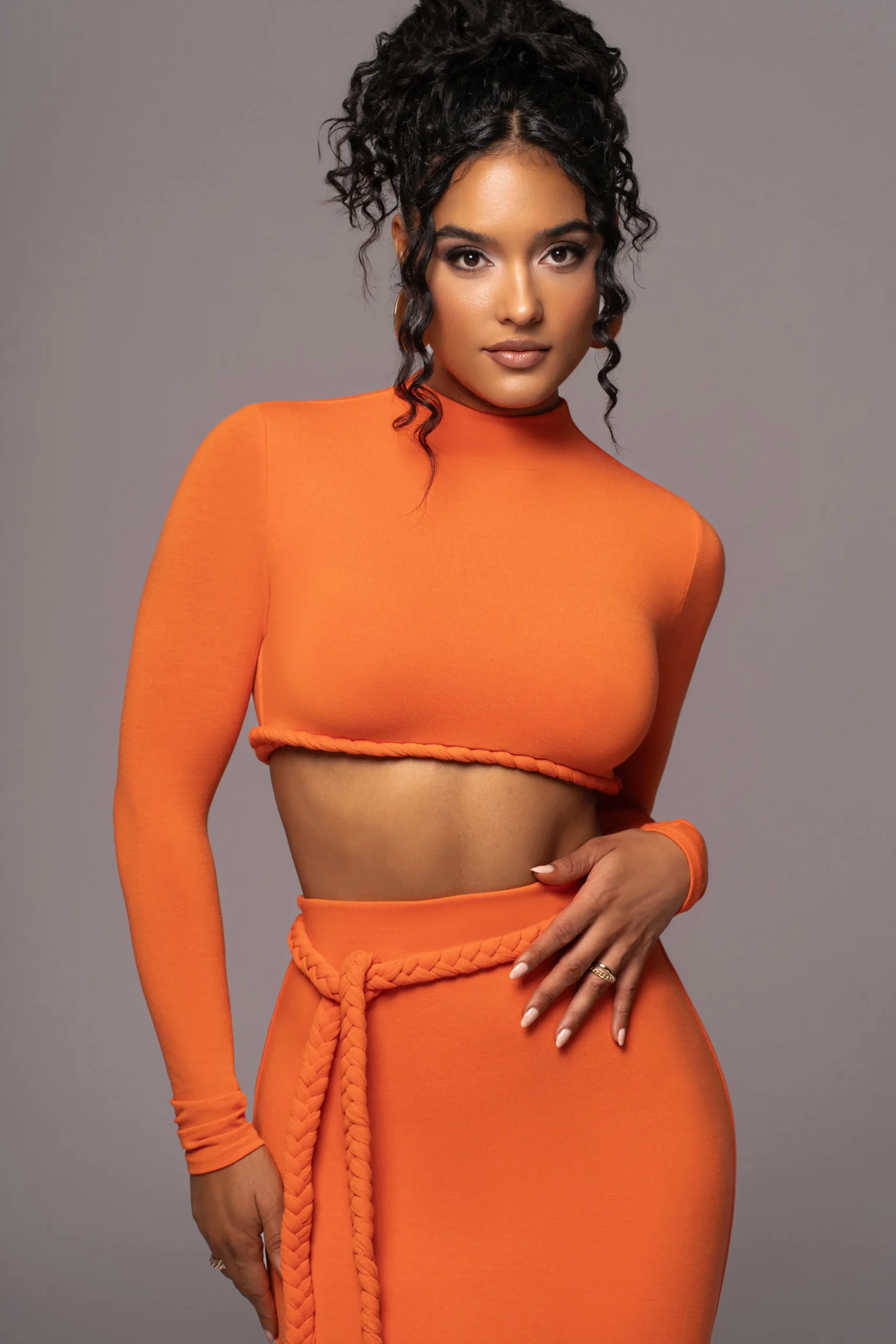 Orange City Love Two-Piece Skirt Set