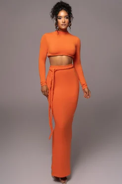 Orange City Love Two-Piece Skirt Set