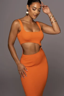 Orange Time After Time Dress