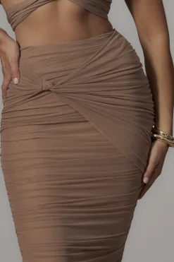 Pecan Extend Your Stay Skirt Set