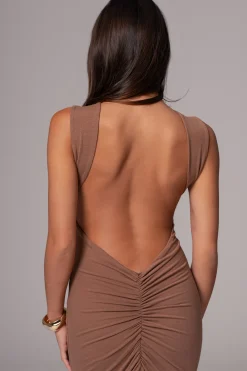 Pecan JLUXBASIX FRONT AND CENTER MAXI DRESS